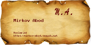 Mirkov Abod névjegykártya